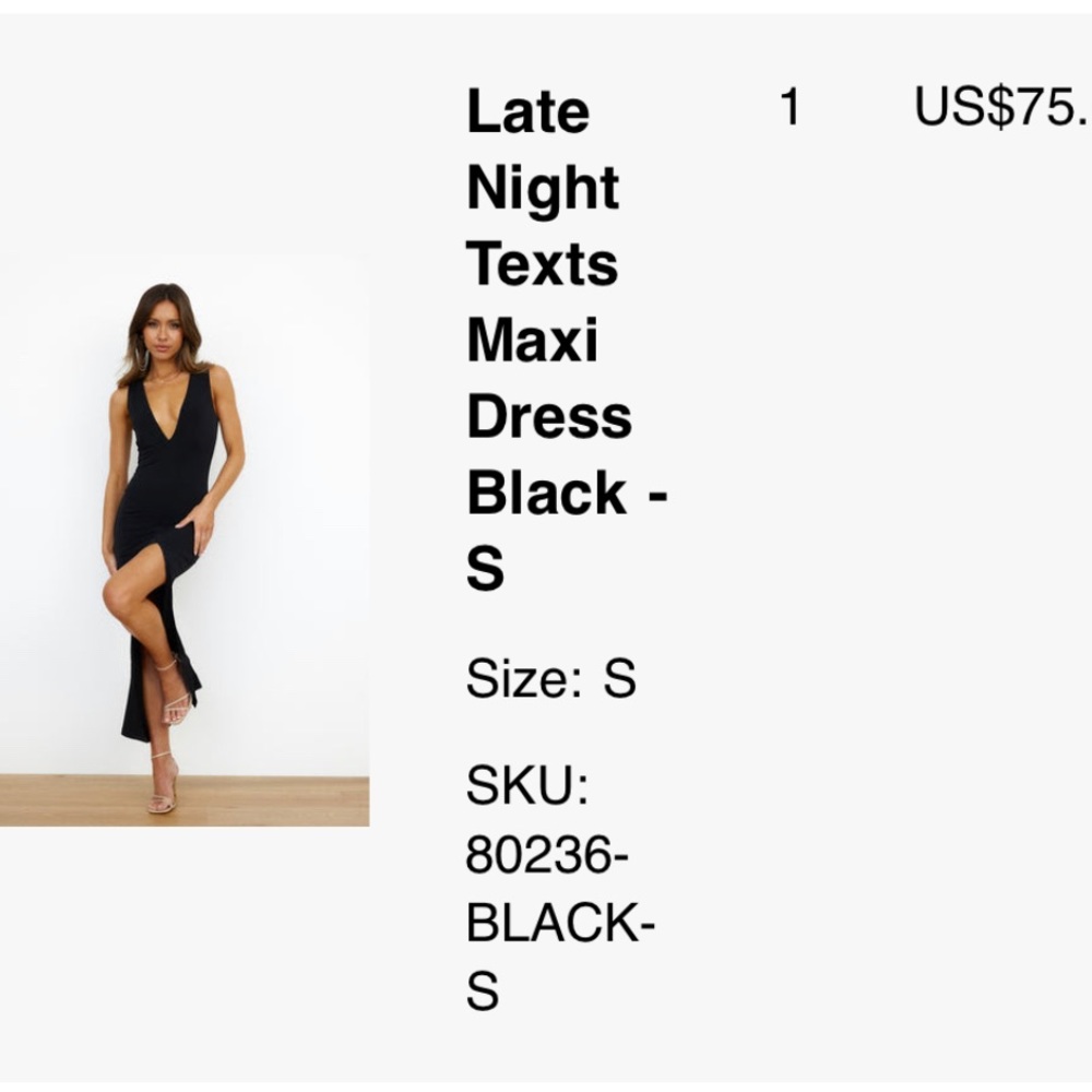 Hello Molly - black fitted maxi dress NWT